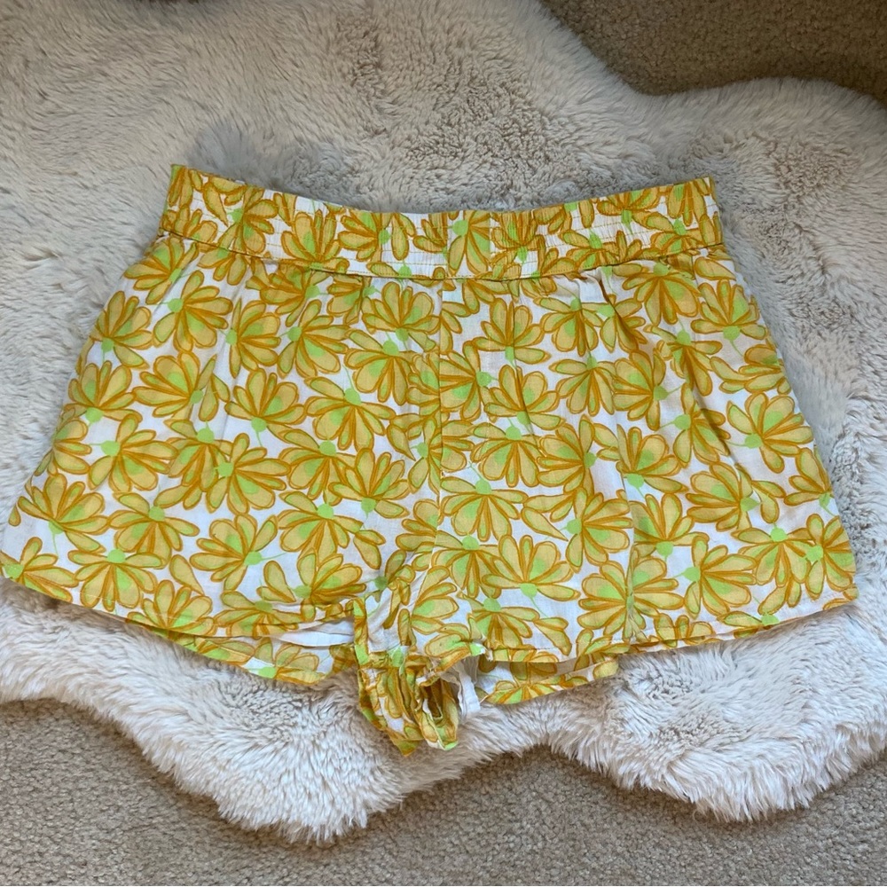 Zara Yellow Floral Shorts XL